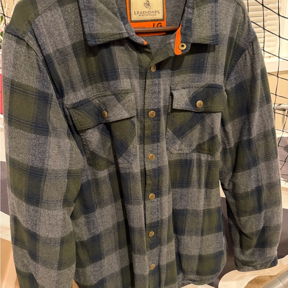 Legendary Whitetails Green and Gray Plaid Shirt Jacket